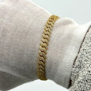 18K Gold Plated, 3.2CTW Moissanite Square Miami Cuban Bracelet